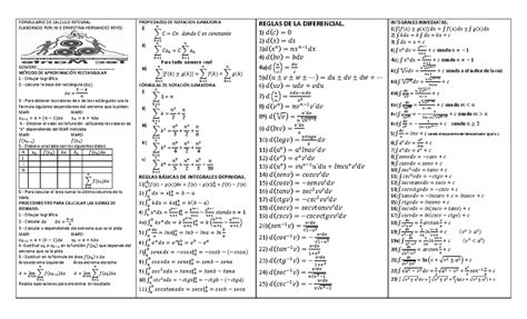 Formulario De Calculo Integral 2018 Formulario De Calculo Integral