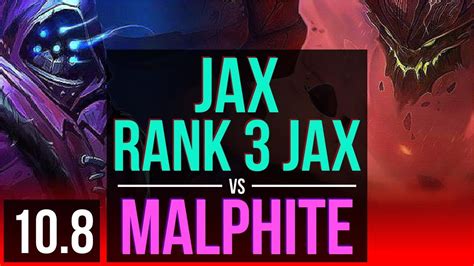 Jax Vs Malphite Top Rank 3 Jax Kda 20013 Triple Kill Legendary