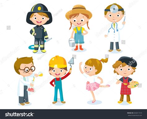 Professions Kids Stock Vector 265811510 Shutterstock