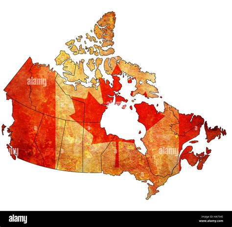 Verwaltung Karte Von Kanada Mit Fahnen Der Administrative Abteilungen