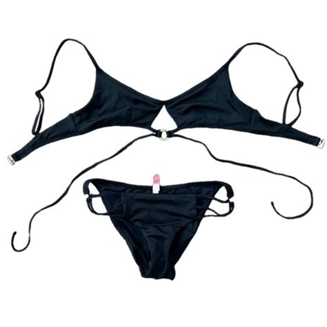 Victoria S Secret Swim Victorias Secret Strappy Black Bikini Poshmark