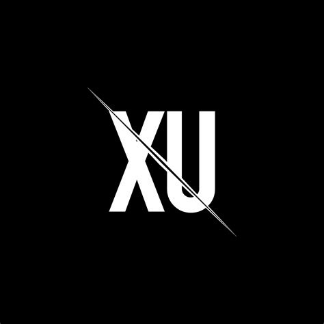 Xu Logo Monogram With Slash Style Design Template Vector Art At