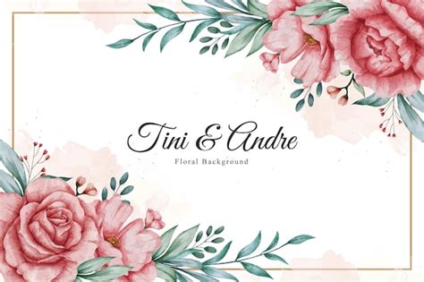 Premium Vector Watercolor Floral Wedding Card Template