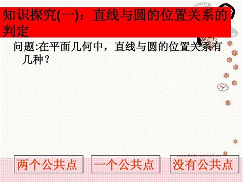 高中数学：直线与圆的位置关系判定课件苏教版必修2公开课word文档在线阅读与下载无忧文档