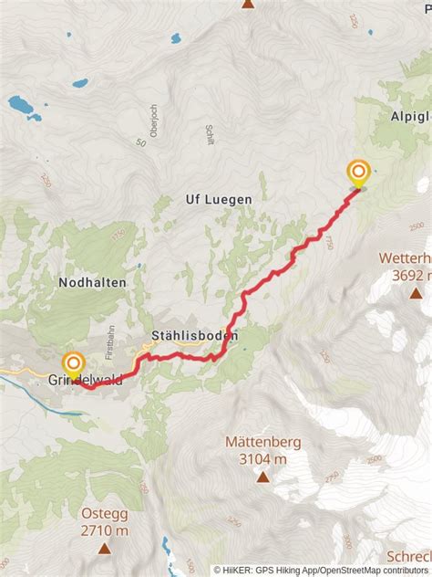 Map of Grindelwald Unterer Lauchbühl Grosse Scheidegg No 21