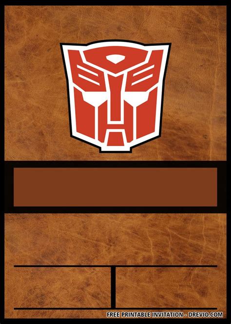 Free Transformers Invitation Templates Transformer Birthday