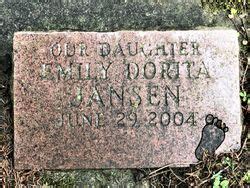 Emily Dorita Jansen Find A Grave Memorial