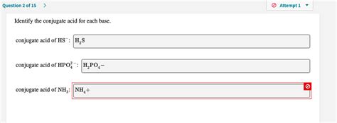 Answered Identify The Conjugate Acid For Each Bartleby