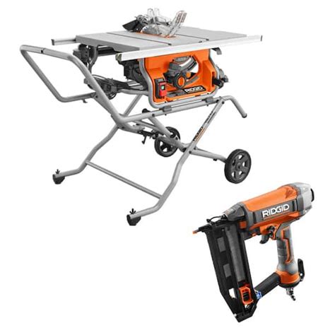 Ridgid In Portable Pro Jobsite Table Saw With Rolling Stand