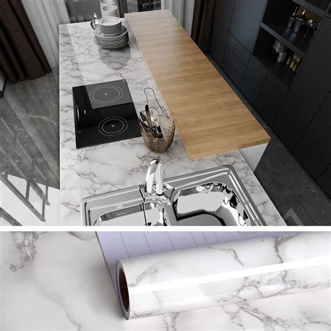 Veelike Light Grey Marble Contact Paper Veelike