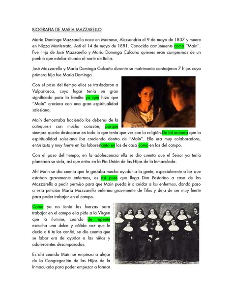 Biografia De Maria Mazzarello Pdf