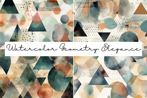 Watercolor Geometry Seamless Patterns Graphic By Jgadberry Creative