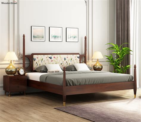 Buy Bianca Poster Bed Without Storage King Size Walnut Finish Online