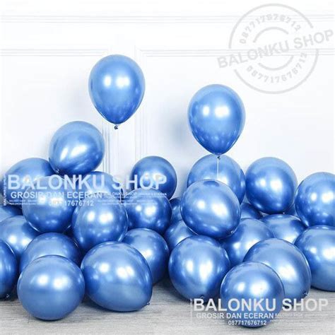 Jual Balon Latex Chrome Biru Balon Chrome Isi Pcs Shopee Indonesia