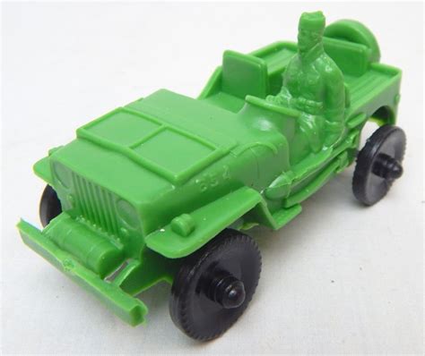 Lido Style Green Plastic Army Jeep