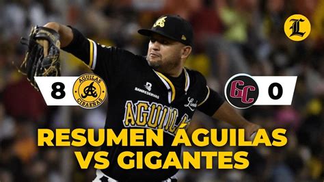 RESUMEN AGUILAS CIBAEÑAS VS GIGANTES DEL CIBAO 29 DIC PELOTA INVERNAL