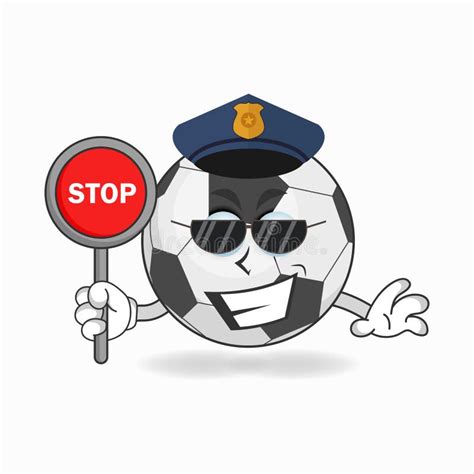 The Soccer Ball Mascot Character Becomes A Policeman Vector