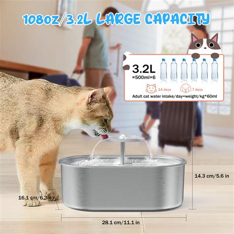 Cat Water Fountain Stainless Steel32l108oz Grexi