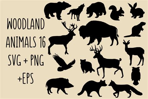 Woodland Animals SVG Silhouette Graphic by svgxoxo · Creative Fabrica