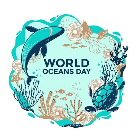 Free Vector Hand Drawn World Oceans Day Concept Ocean Day Ocean