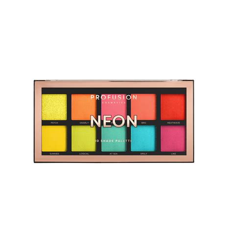 Profusion Cosmetics 10 Shade Eyeshadow Palette Neon 35 Oz