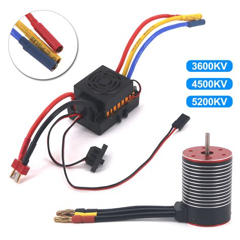 3600KV 4500KV 5200KV 3650 Brushless Motor 60A ESC Combo For 1 8 1 10