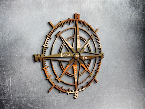 Compass Wood Wall Art Compass Wall Decor Nautical Wall Art Etsy