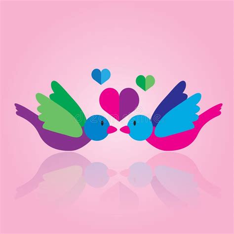 Love Birds Vector Illustration Decorative Design Stock Vector