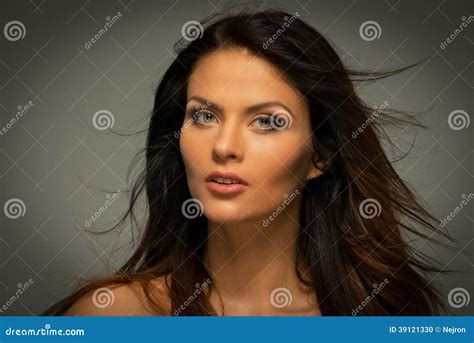 Seductive Brunette Woman Stock Photo Image Of Face Fatal 39121330