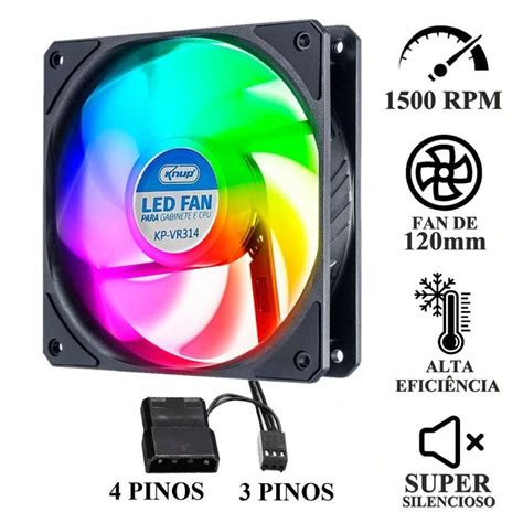 Cooler Fan Led Rgb Ventoinha Mm Gabinete Cpu Gamer Pc Shein Brasil