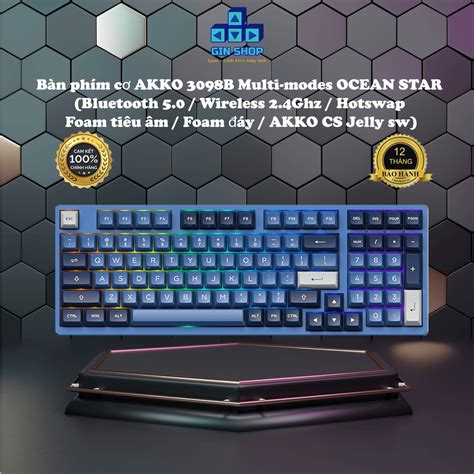 Bàn phím cơ AKKO 3098B Multi modes Ocean Star Samdy