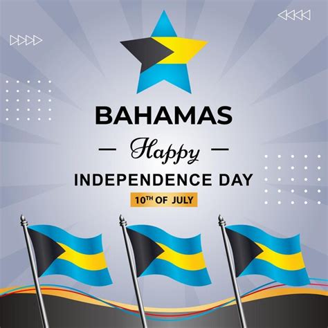 Un cartel para el feliz día de la independencia de bahamas con banderas