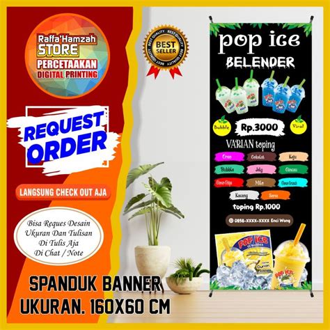 Spanduk Banner Minuman Pop Ice Spanduk Minuman Pop Ice Sepanduk Pop Ice