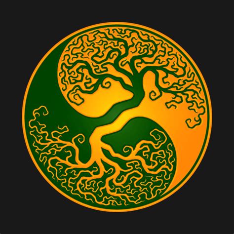 Yellow And Green Tree Of Life Yin Yang Tree T Shirt Teepublic