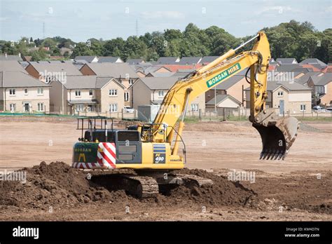 House Building On A Brownfield Site In Bishopton Scotland Showing New