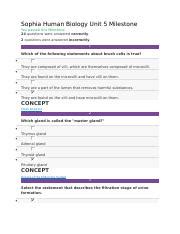 Sophia Human Biology Unit Milestone Docx Sophia Human Biology Unit