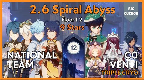 2 6 Spiral Abyss Floor 12 9 Stars National Team C0 Venti Triple