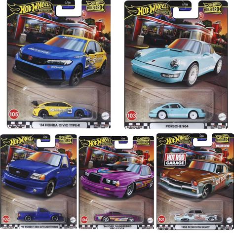 HOT WHEELS BOULEVARD DASH W SET OF PLYMOUTH FORD F HONDA CIVIC THUNDERBIRD