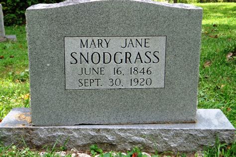 Mary Jane Snodgrass 1846 1920 Find A Grave Memorial