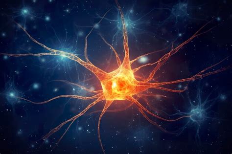 Premium Ai Image Active Neurons In The Brain Close Up View Scientific Generative Illustration