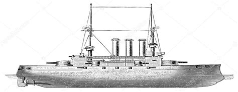 Battleship HMS Dreadnought, 1906 — Stock Vector © S_Kohl #13157275