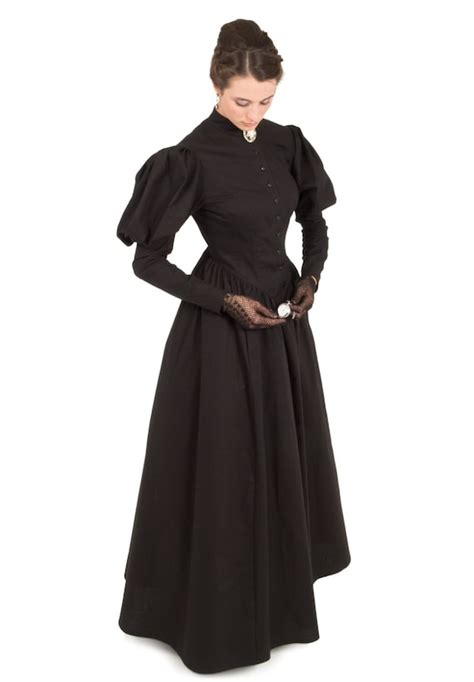 Victorian Black Mourning Dress Etsy