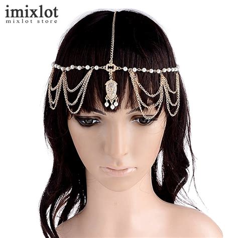 Imixlot Bride Hair Accesories Women Tassel Headbands Hair Jewelry