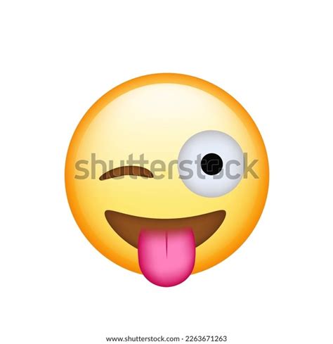 Winking Face Tongue Emoji Isolated On Stock Vector (Royalty Free ...