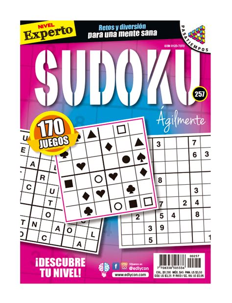 Ágilmente Sudoku Nivel Experto Suscripción 12 entregas Revista