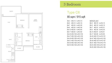 Treasure At Tampines Bedroom C Floor Plan Singapore Tembusu Grand