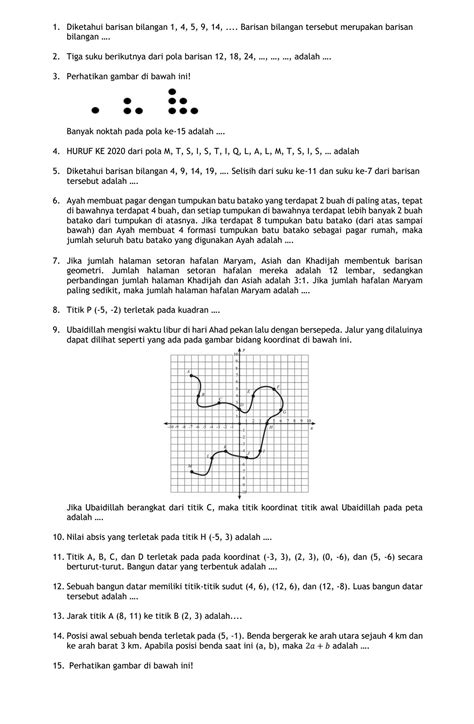 SOLUTION Latihan Soal Pas Ganjil Kelas 8 Matematika 2022 2023 Studypool