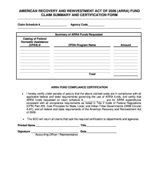 Fillable Online Sco Ca Arra Summary And Certification Form Sco Ca Fax