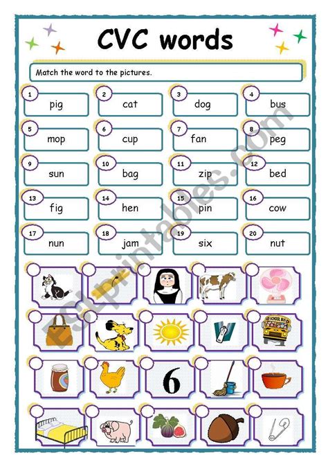 Matching Cvc Worksheet Cvc Worksheets Cvc Words Reading Worksheets