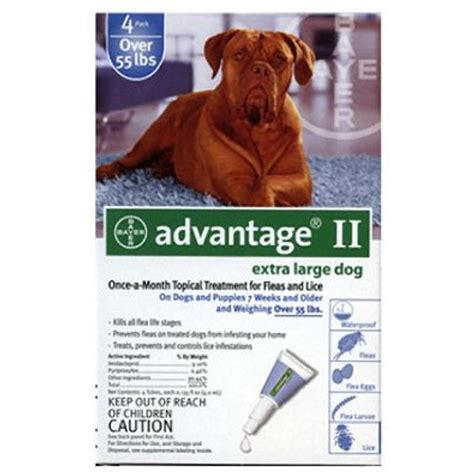 Bayer Advantage Ii Extra Large Dog 4pack Over 55 Lbs Blue Be Sure